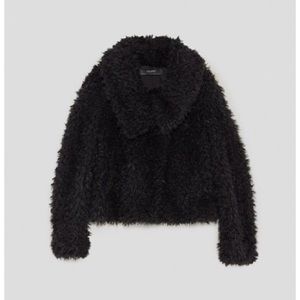 ZARA textured jacket with wrap around collar